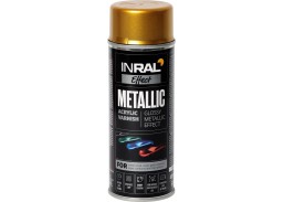 Dažai. Dažai, dažymo įrankiai, dažymo juostos. Aerozoliniai dažai, lakas, gruntas. Akrilinis lakas INRAL METALLIC 400ml aukso spalvos 