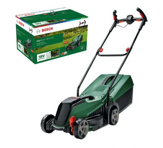 Technika sodui ir daržui. Vejapjovės. Akumuliatorinės vejapjovės. Akumuliatorinė vejapjovė BOSCH CityMower 18V-32-300 