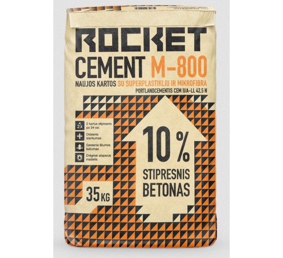Statybinės medžiagos. Cementas. Cementas Rocket Cement M-800, 35 kg 