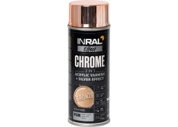 Dažai. Dažai, dažymo įrankiai, dažymo juostos. Aerozoliniai dažai, lakas, gruntas. Dažai aerozoliniai INRAL CHROME varinis 400ml 