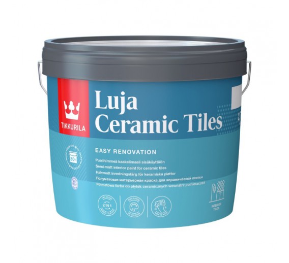 Dažai. Dažai, dažymo įrankiai, dažymo juostos. Specialios paskirties dažai. Dažai plytelėms Tikkurila LUJA Ceramic Tiles A 2.7l 