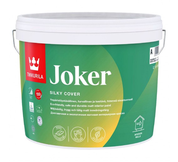 Dažai. Dažai, dažymo įrankiai, dažymo juostos. Vandeniniai dažai. Dažai Tikkurila Joker A 9l 