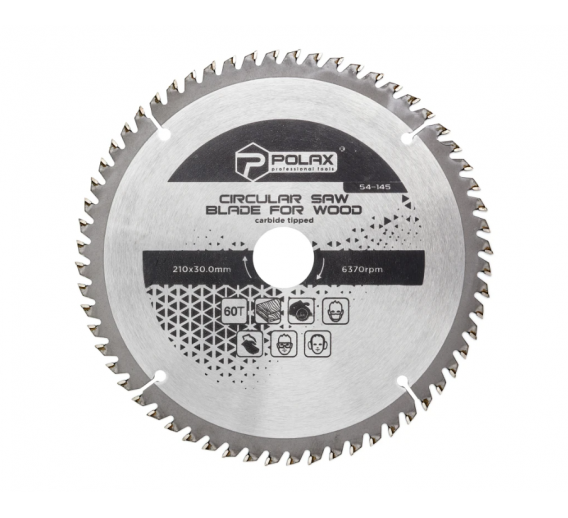 Darbo įrankiai. Įrankių priedai. Diskai diskiniams pjūklams. Diskinis pjūklas POLAX 210 mm 60T 