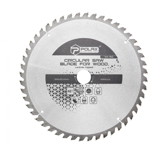 Darbo įrankiai. Įrankių priedai. Diskai diskiniams pjūklams. Diskinis pjūklas POLAX 300 mm 48T 