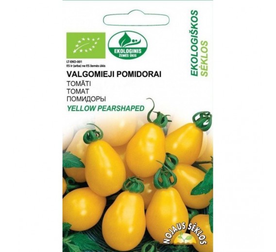 Sodo ir daržo prekės. Sėklos, daigyklos, durpinės tabletės. Pomidorų sėklos. EKO pomidorai Yellov Pearshaped 0,1 g 