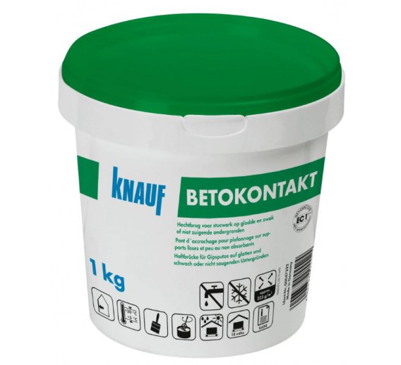 Dažai. Glaistas, gruntas, klijai, skiedikliai. Gruntai. Gruntas betonui, plokštėms. Gruntas Knauf Betokontakt, 1kg 