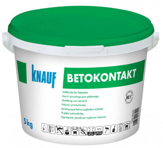 Dažai. Glaistas, gruntas, klijai, skiedikliai. Gruntai. Gruntas betonui, plokštėms. Gruntas Knauf Betokontakt, 5kg 