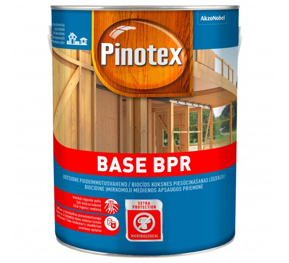 Dažai. Medienos apsaugos ir dekoravimo priemonės. Pinotex produktai. Gruntas Pinotex BASE BPR 2,5 l 