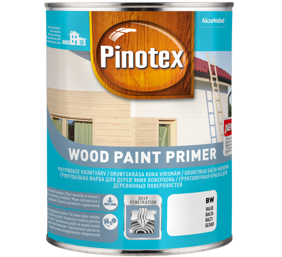 Dažai. Medienos apsaugos ir dekoravimo priemonės. Pinotex produktai. Gruntas Pinotex WOOD PAINT PRIMER 1L 