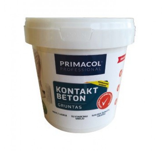 Dažai. Glaistas, gruntas, klijai, skiedikliai. Gruntai. Gruntas betonui, plokštėms. Gruntas Primacol BetonKontakt 4,5 kg 