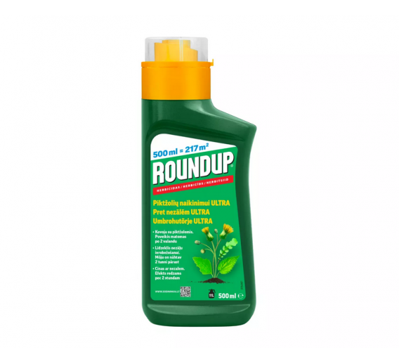 Sodo ir daržo prekės. Augalų apsaugos priemonės. Herbicidai. Herbicidas Roundup Bio Rup Ultra 500ml 