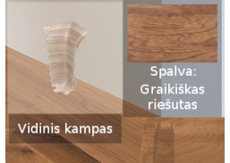 Vidaus apdailos prekės. Apdailos, sujungimo profiliai. Grindjuostės. Izzi grindjuostės, kampai, sujungimai. Kampas SMART FLEX / IZZI vidinis Graikinis riešutas 2 vnt. 