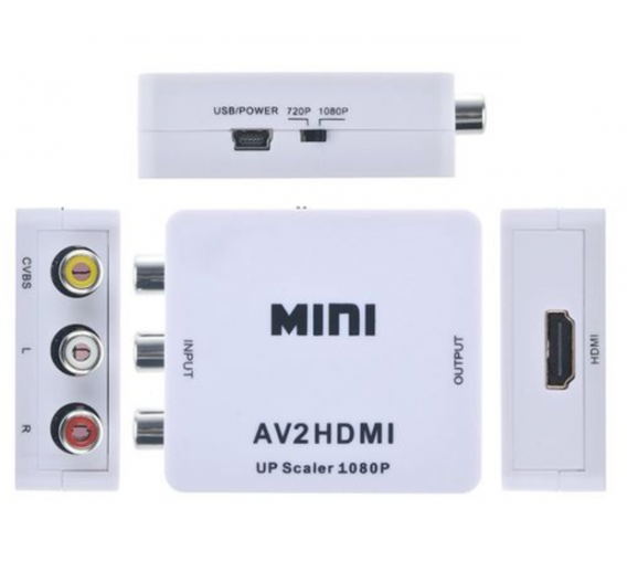 Elektros prekės. Laidai ir kabeliai. Jungiamieji HDMI ir USB kabeliai. Keitiklis AV RCAAV2HDMI 