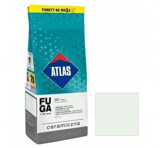 Vidaus apdailos prekės. Plytelės. Glaistai plytelėms. Keraminis plytelių glaistas ATLAS 001, 5kg 