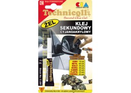 Dažai. Glaistas, gruntas, klijai, skiedikliai. Klijai. Klijai sekundiniai TECHNICQLL 204/U15, 2 g 