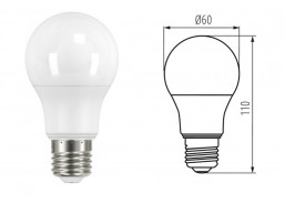 Apšvietimas. Lempos, LED lemputės, LED juostos. LED lemputės. LED lemputės E27 cokoliu. LED-IQ lemputė A60 7,3W-NW 33723 