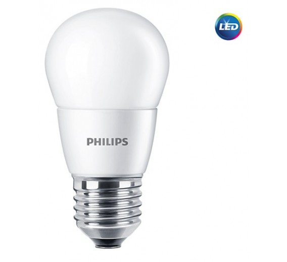 Apšvietimas. Lempos, LED lemputės, LED juostos. LED lemputės. LED lemputės E27 cokoliu. LED lemputė P45 7W E27 Philips 4000K Ph 