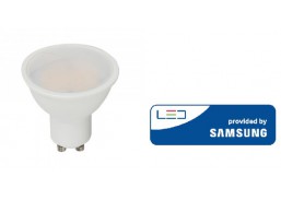 Apšvietimas. Lempos, LED lemputės, LED juostos. LED lemputės. LED lempos GU10 cokoliu. LED lemputė Samsung chip 4,5W GU10 3000K 