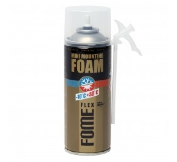 Vidaus apdailos prekės. Hermetikai, montavimo putos, sandarinimo juostos. Sandarinimo, montavimo putos. Montavimo putos Fome Flex Mini Mounting Foam 230 ml 