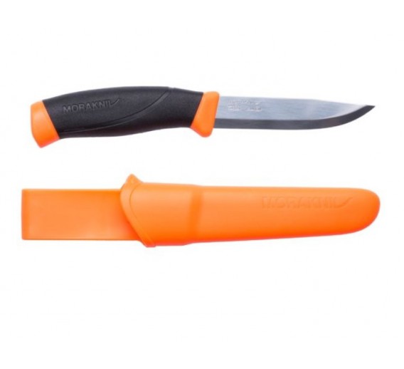 Darbo įrankiai. Mechaniniai įrankiai. Peiliai ir geležtės. Statybiniai peiliai, iškylavimo peiliai. Morakniv® Companion (S) peilis, Orange, nerūdijantis plienas