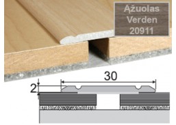 Vidaus apdailos prekės. Apdailos, sujungimo profiliai. Slenkstukai grindų sujungimui. Profilis Effector A02, klijuojamas ąžuolas Verden 180 cm 