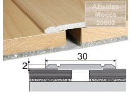 Vidaus apdailos prekės. Apdailos, sujungimo profiliai. Slenkstukai grindų sujungimui. Profilis Effector A02, klijuojamas Mocca ąžuolo sp. 93 cm 