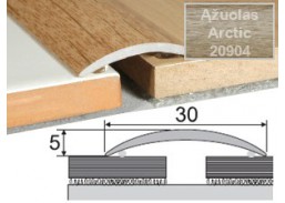 Vidaus apdailos prekės. Apdailos, sujungimo profiliai. Slenkstukai grindų sujungimui. Profilis Effector A03, klijuojamas ąžuolas Arctic 180 cm 