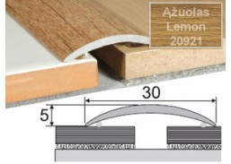 Vidaus apdailos prekės. Apdailos, sujungimo profiliai. Slenkstukai grindų sujungimui. Profilis Effector A03, klijuojamas ąžuolas Lemon 180 cm 