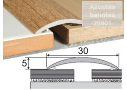 Vidaus apdailos prekės. Apdailos, sujungimo profiliai. Slenkstukai grindų sujungimui. Profilis Effector A03, klijuojamas balintas ąžuolas 180 cm 