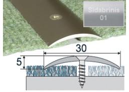 Vidaus apdailos prekės. Apdailos, sujungimo profiliai. Slenkstukai grindų sujungimui. Profilis Effector A03 sujungimo sidabrinis 180 cm 