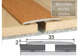 Vidaus apdailos prekės. Apdailos, sujungimo profiliai. Slenkstukai grindų sujungimui. Profilis Effector A08 klijuojamas Arctic ąžuolas 93 cm 