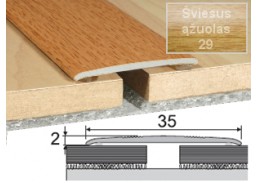 Vidaus apdailos prekės. Apdailos, sujungimo profiliai. Slenkstukai grindų sujungimui. Profilis Effector A08 sujungimo, klijuojamas šv.ąžuolas 93 cm 