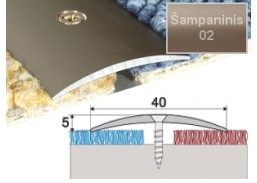 Vidaus apdailos prekės. Apdailos, sujungimo profiliai. Slenkstukai grindų sujungimui. Profilis Effector A13, su nuolydžiu šampaninis 93 cm 