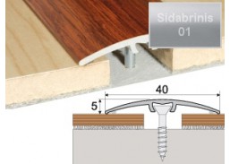 Vidaus apdailos prekės. Apdailos, sujungimo profiliai. Slenkstukai grindų sujungimui. Profilis Effector A64 sujungimo sidabrinis 180 cm 