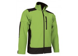 Darbo saugos prekės. Darbo drabužiai. Striukės. Striukė Valento Softshell SAPONI apple green/black