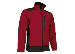 Darbo saugos prekės. Darbo drabužiai. Striukės. Striukė Valento Softshell SAPONI lotto red/black