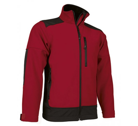 Darbo saugos prekės. Darbo drabužiai. Striukės. Striukė Valento Softshell SAPONI lotto red/black