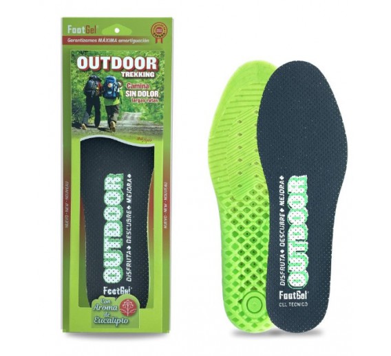 Darbo saugos prekės. Darbo batai. Batų priežiūros priemonės. Vidpadžiai Footgel Plantilla Outdoor Eucalipto 43-47 