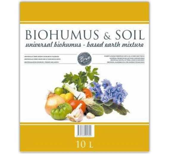 Sodo ir daržo prekės. Trąšos ir durpių substratai. Durpių ir žemių substratai. Žemės mišinys biohumuso pagrindu Universalus 10l 